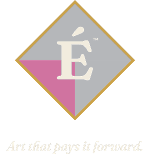The Enfiaré diamond with the AR quadrant lit, above the line: art that pays it forward.