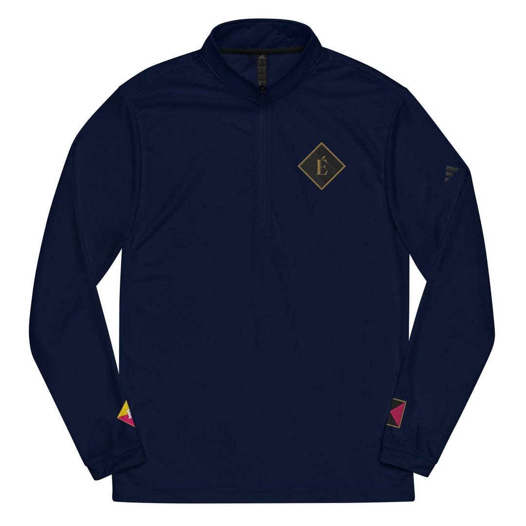 Adidas quarter-zip pullover with the Enfiaré emblem embroidered on the chest.