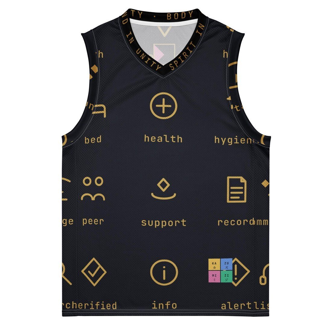 All-over print basketball jersey covered in the Kazumizi pattern, cut loose through the body.