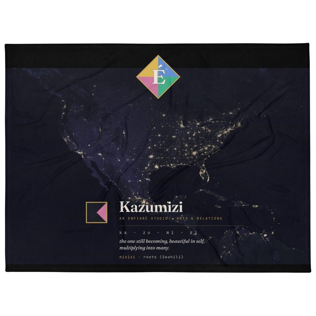 Woven throw blanket printed with the Earth at night map, city lights scattered across dark continents.