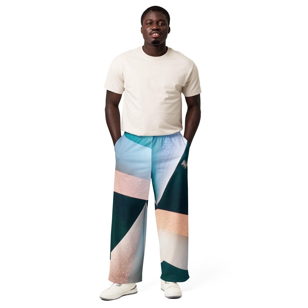 Relaxed cotton wide-leg streetwear trousers in black.